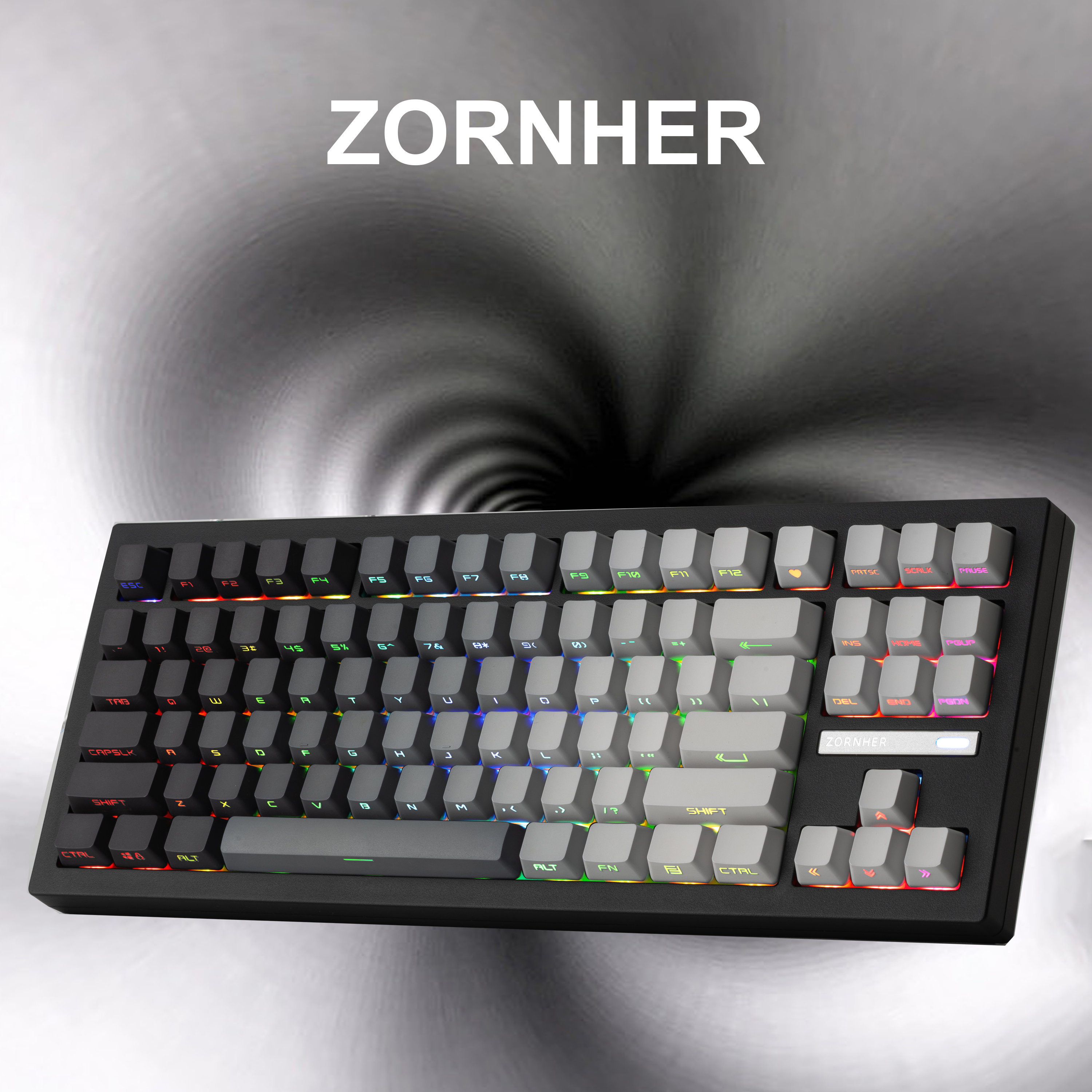 Zornher ZH870 Dip-Dye Process Wireless Gaming Mechanical Keyboard