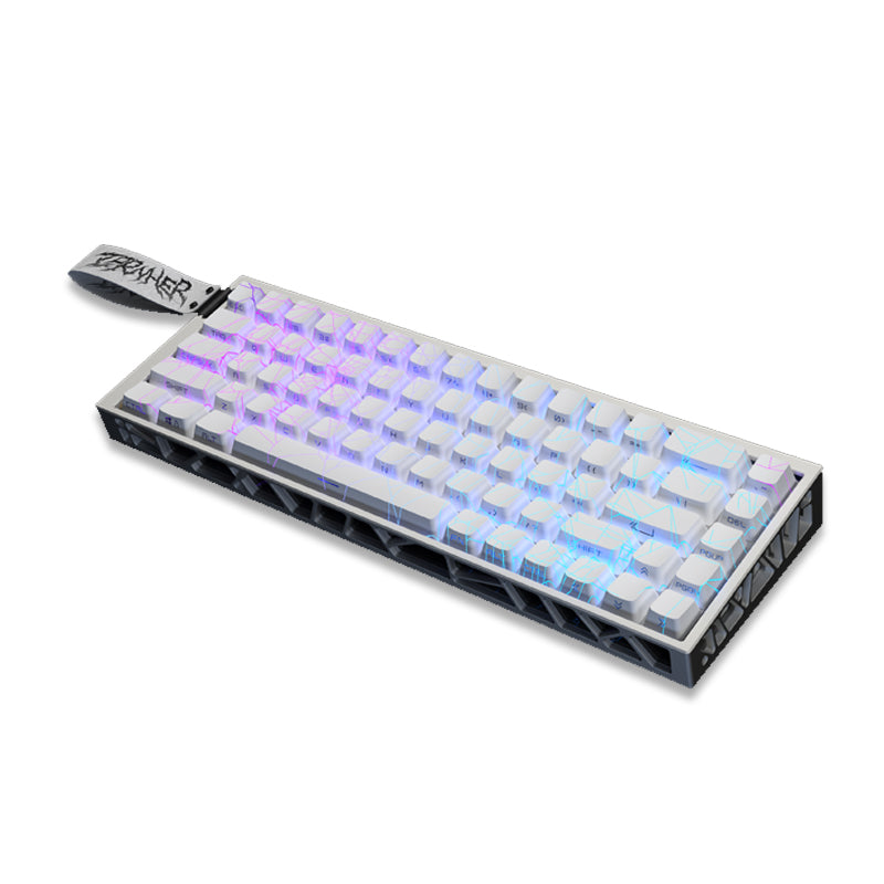 ZH68-HE 홀 효과 65% 기계식 키보드, 화이트 스파이더웹 키캡, 풀 RGB, 경쟁 게임에 적합, RT0.01MM