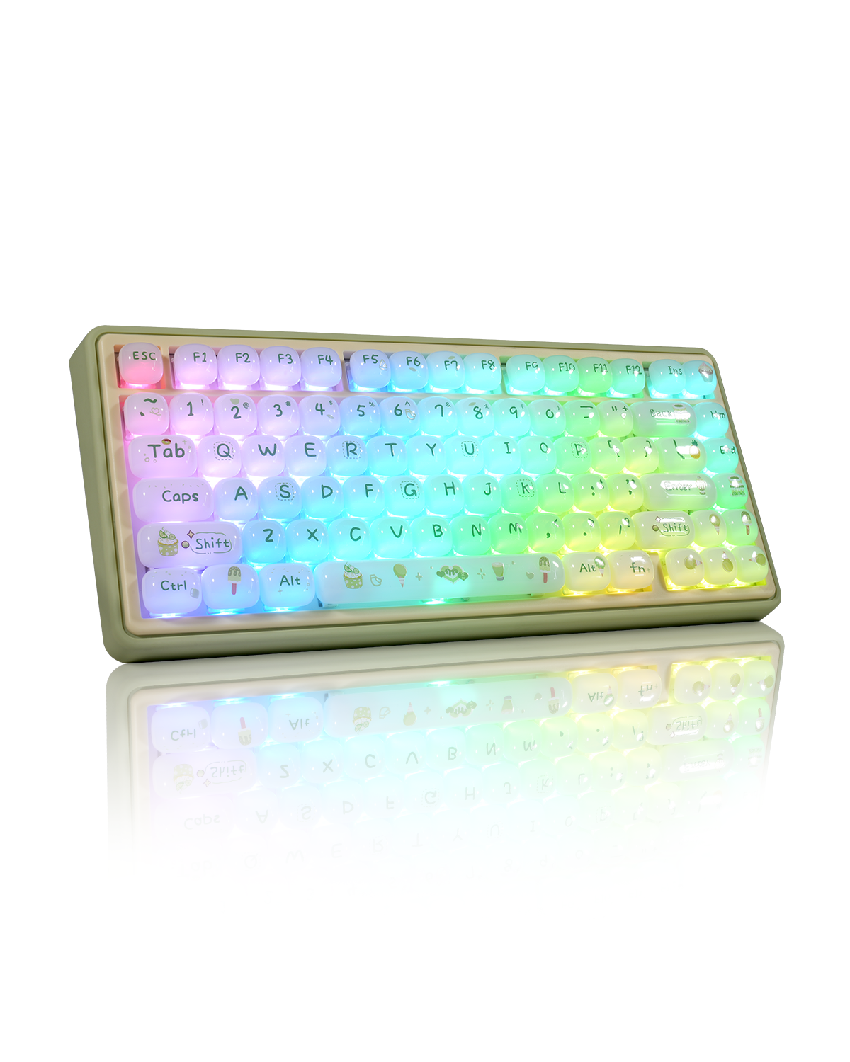 ZORNHER SHINE UR82 Cute 82-Key Mint Green Aesthetic Keyboard