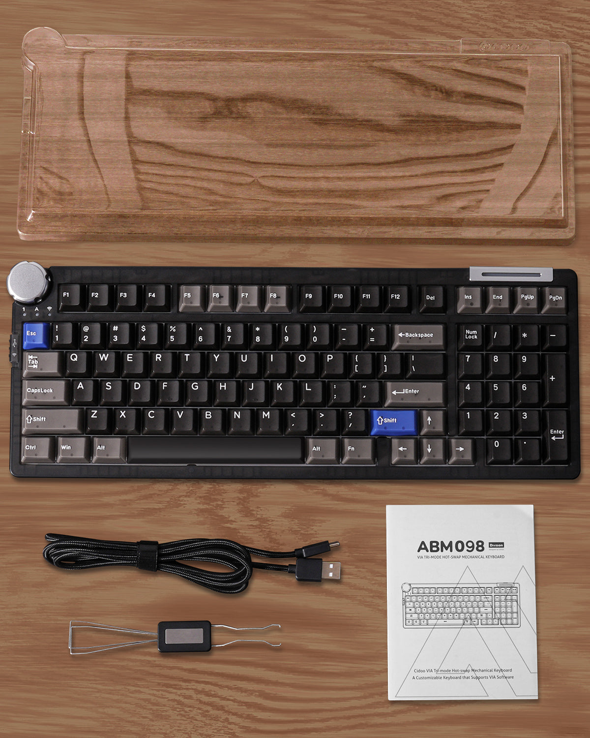 ZORNHER × CIDOO ZH980PRO Tri-Mode Mechanical Keyboard, 98-Key, Gasket Mount, Hot-Swap, RGB, PBT Keycaps