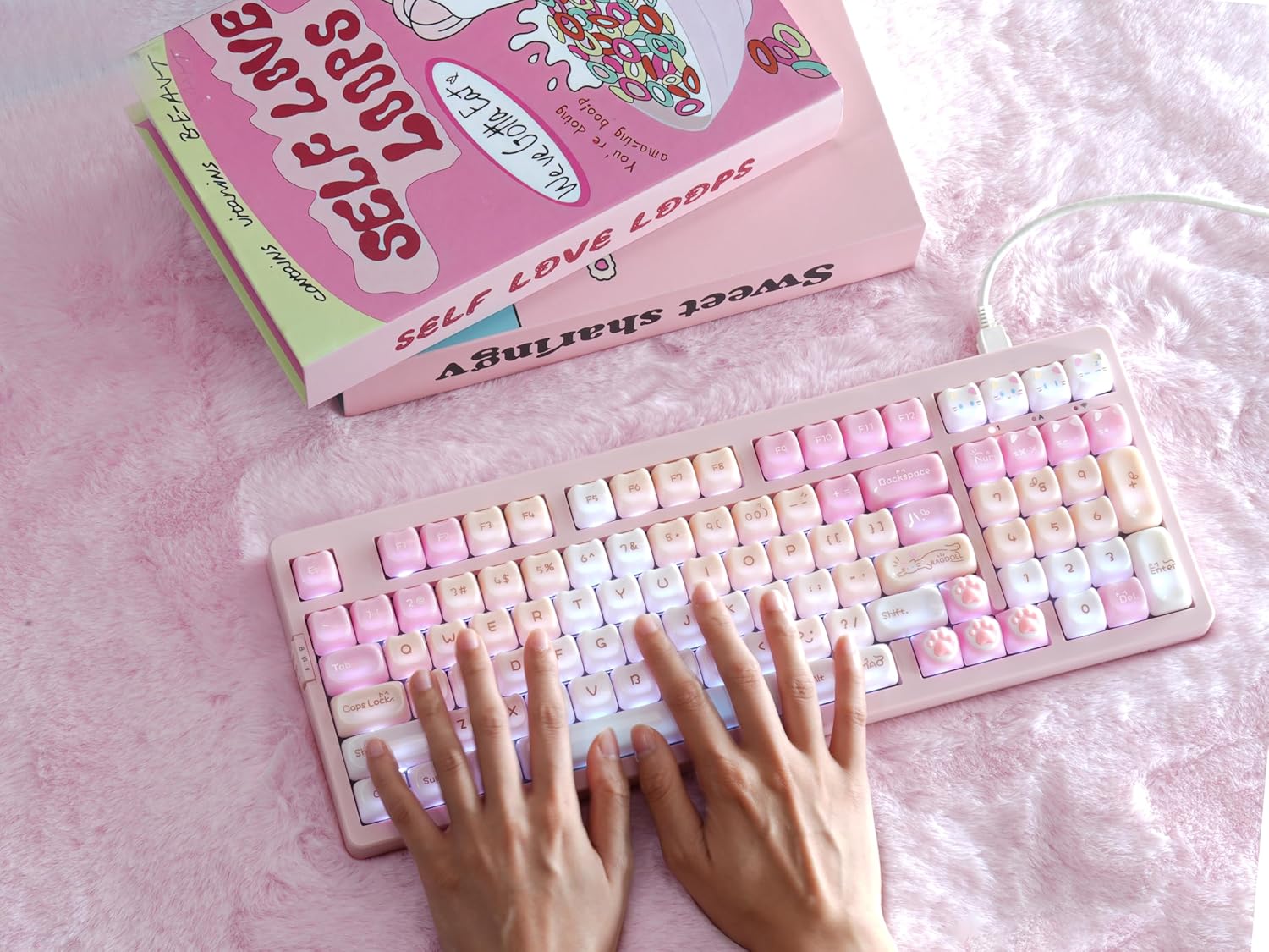 Zornher ZH980 95% Pink Cat Keyboard