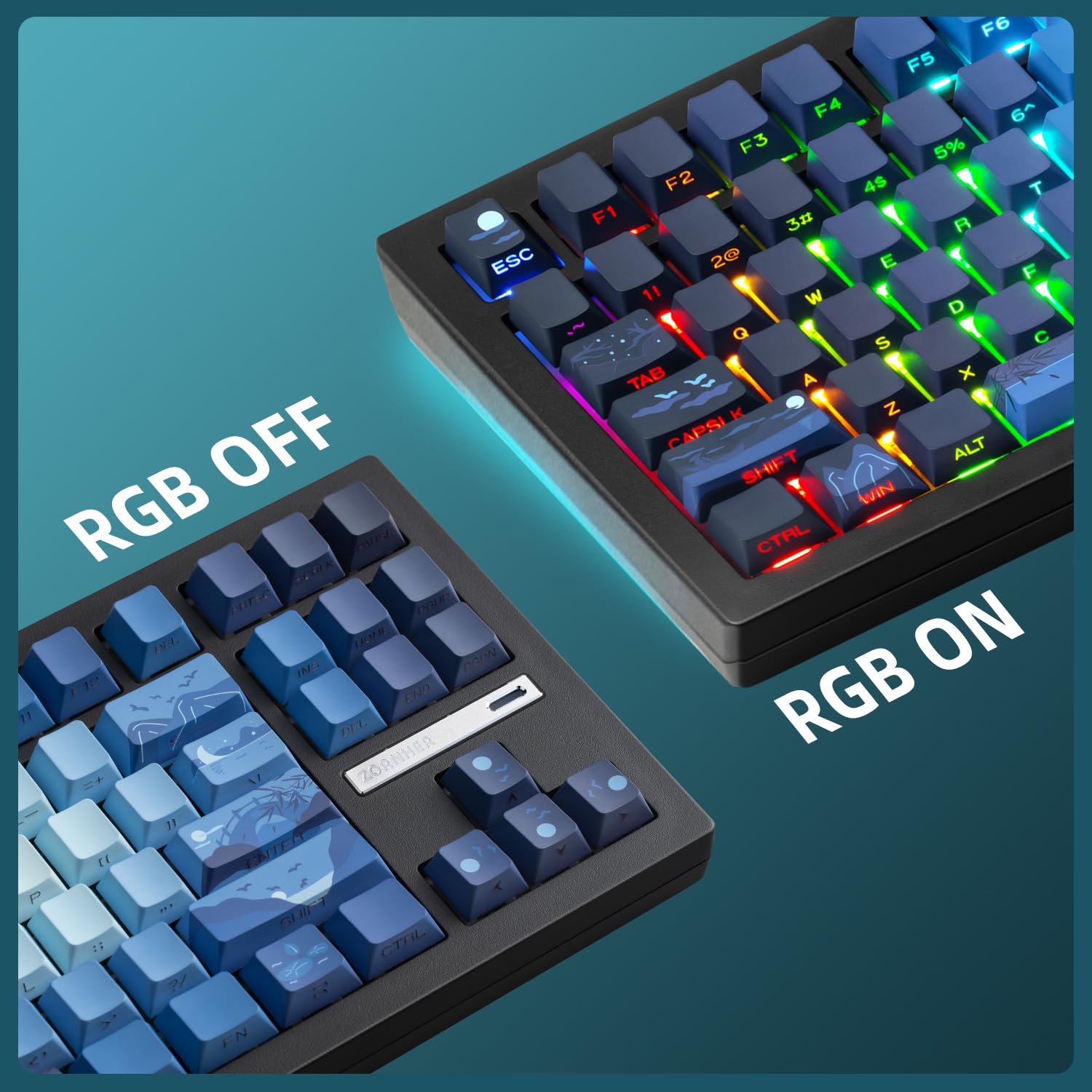 ZORNHER ZH870 80% Sea Moonlight Mechanical Keyboard