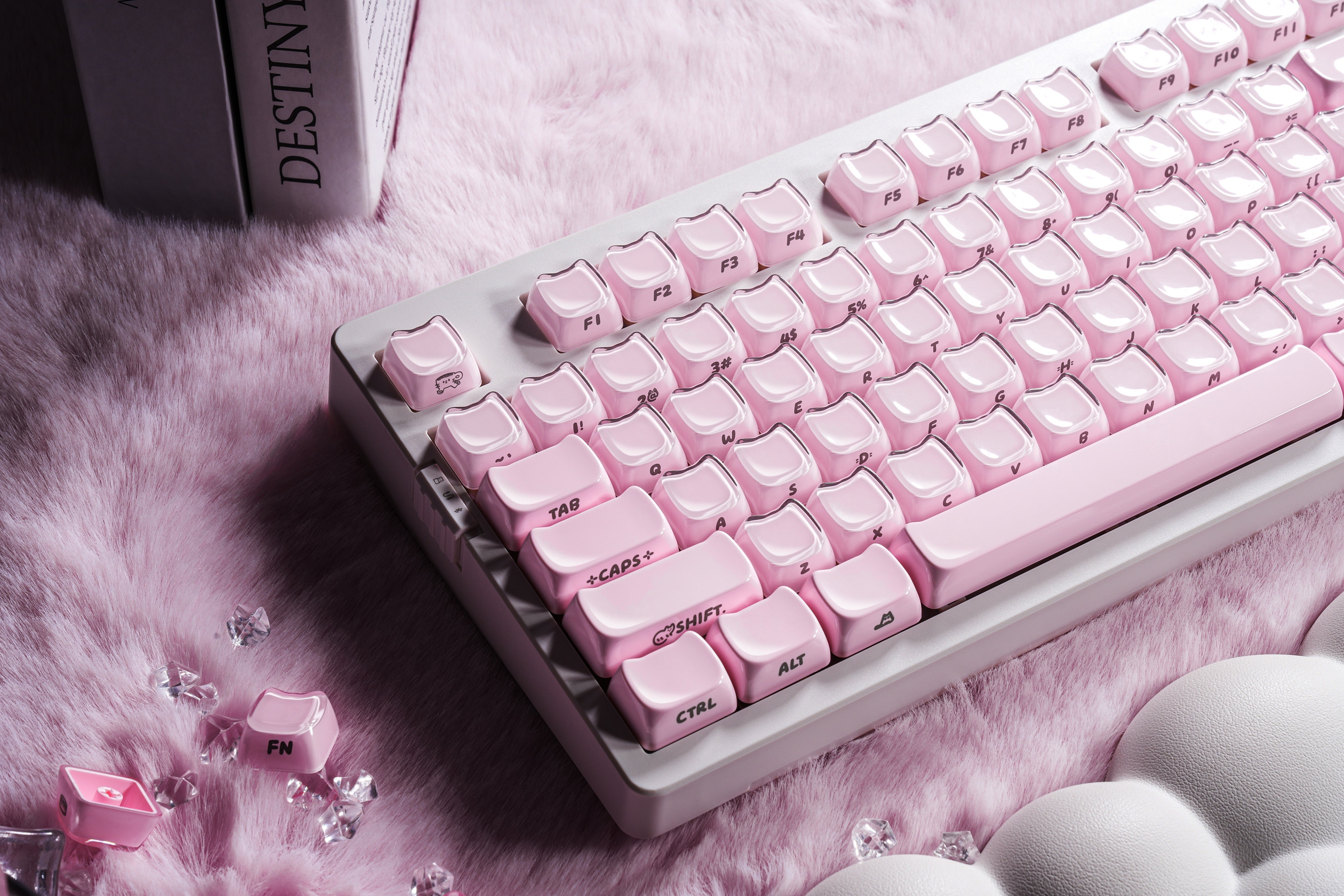 ZORNHER ZH980 Pink Jelly Cat Keyboard hot-swappable Side-printed