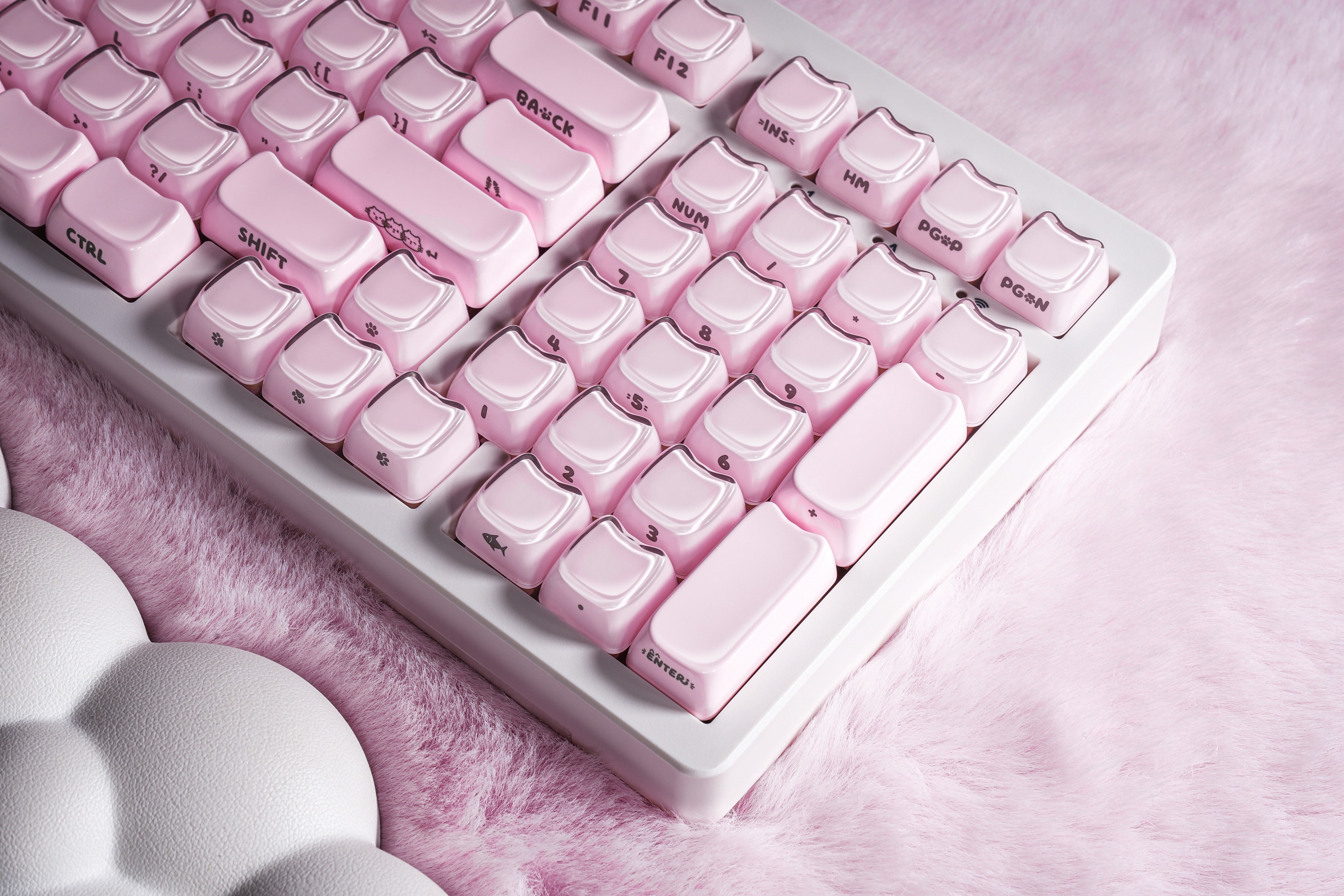 ZORNHER ZH980 Pink Jelly Cat Keyboard hot-swappable Side-printed