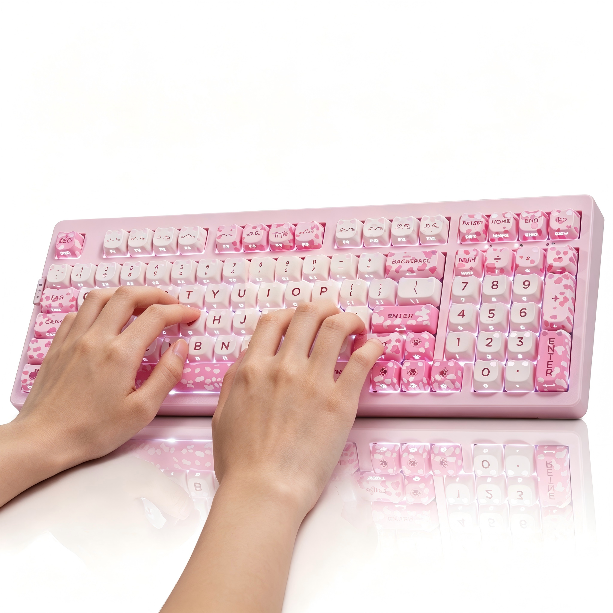 ZORNHER ZH980 Pink Panther Hot Swappable RGB Mechanical Keyboard