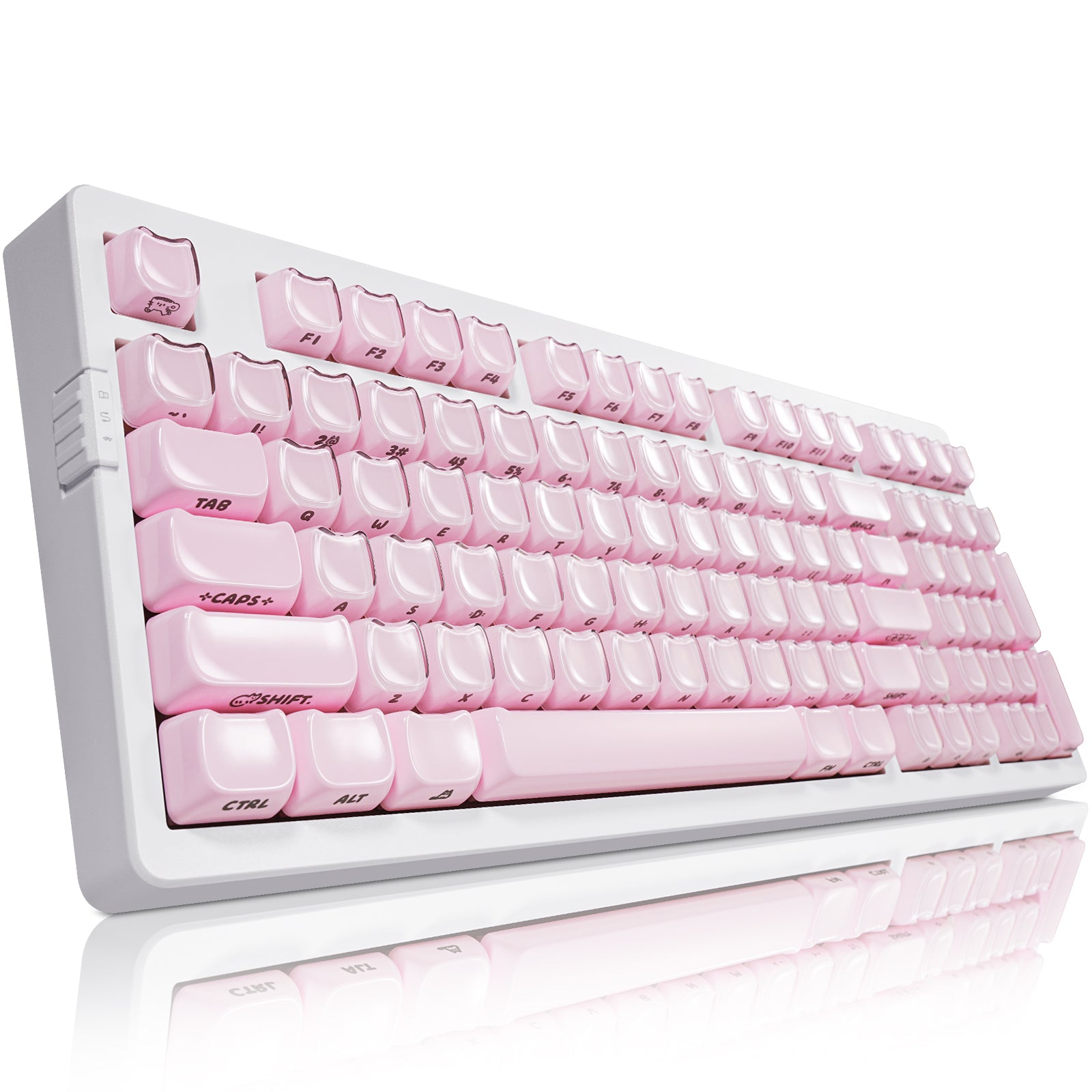 ZORNHER ZH980 Pink Jelly Cat Keyboard hot-swappable Side-printed