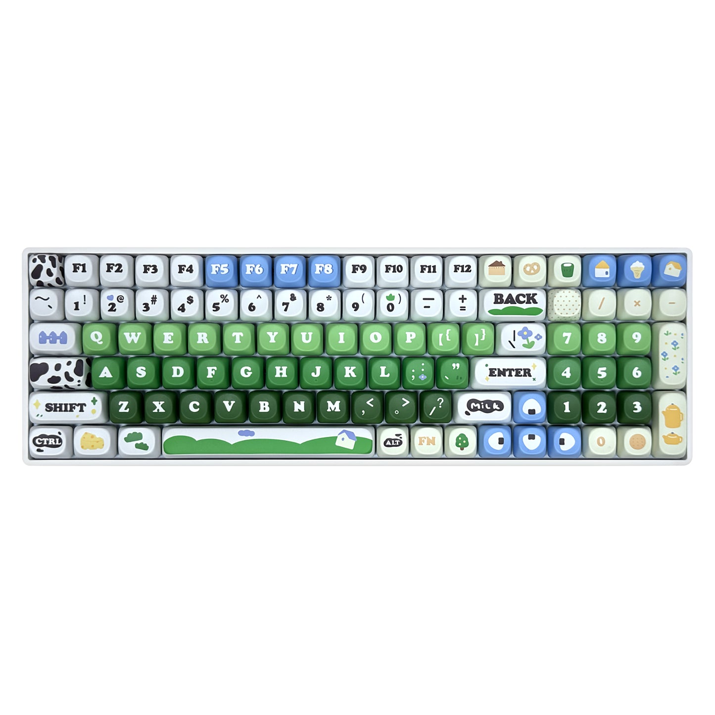 ZH100 98% Mechanical Keyboard,Cute Cartoon PBT Keycap