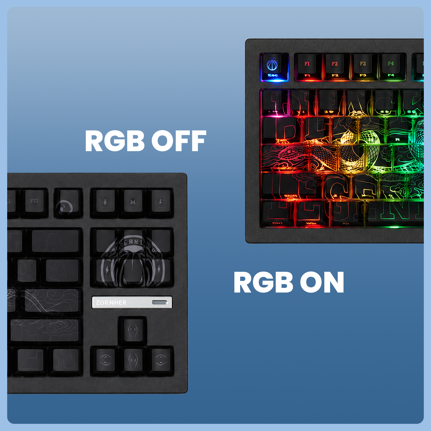 ZORNHER ZH870 Black Mamba Hot Swappable RGB Mechanical Keyboard