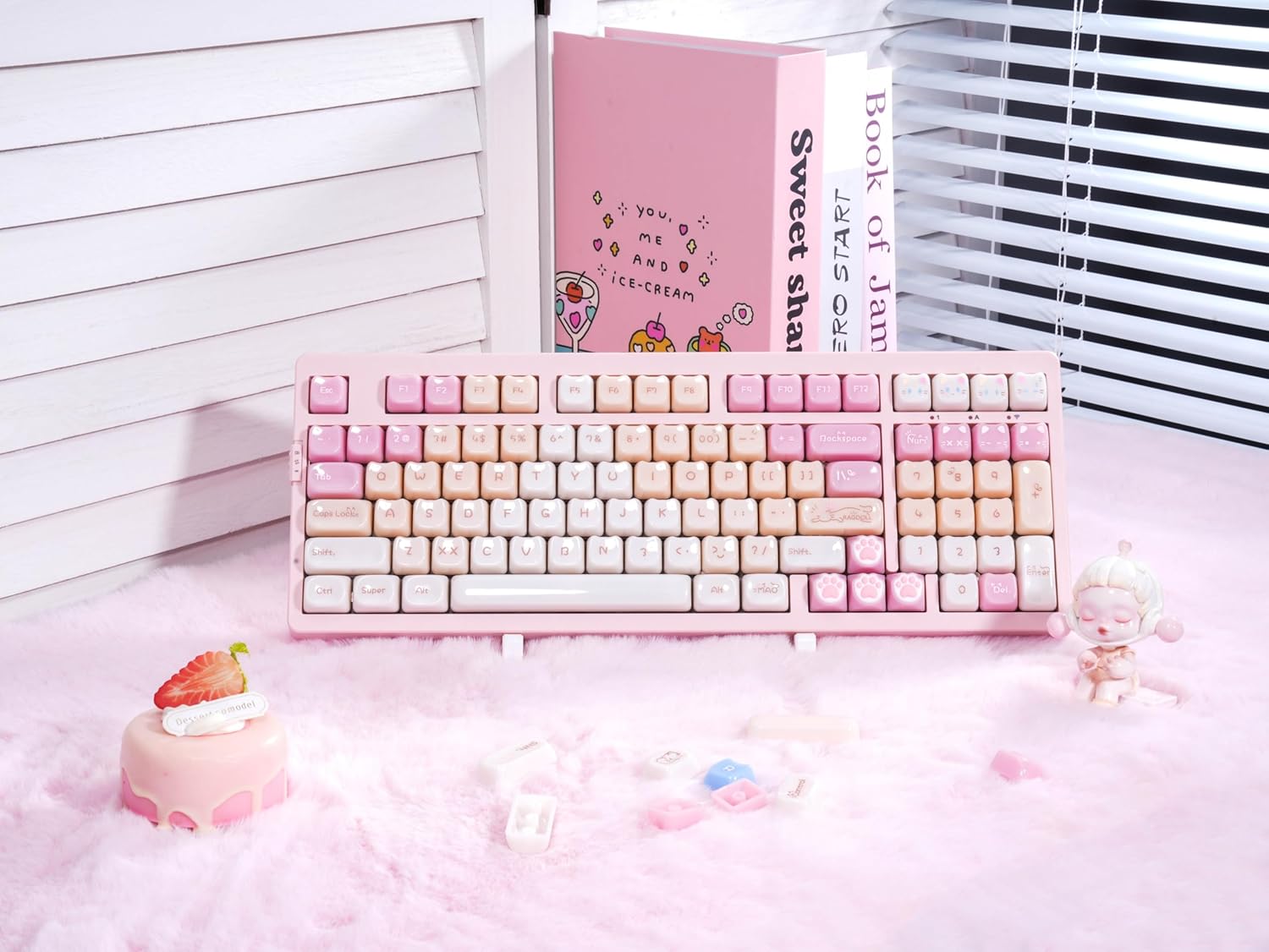 Zornher ZH980 95% Pink Cat Keyboard