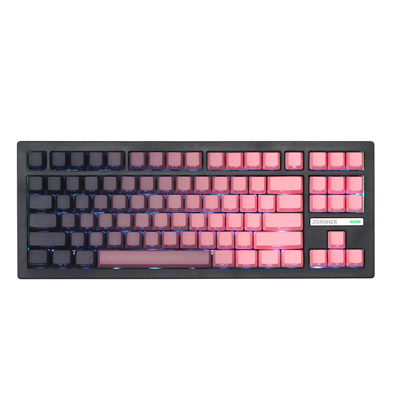 Zornher ZH870 80% Dip-Dye Process (Solid Color Gradient	) Keyboard