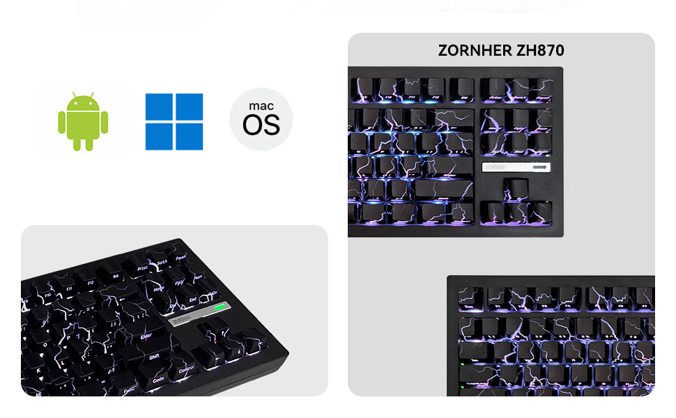 ZORNHER ZH870 80% Lightning Mechanical Keyboard