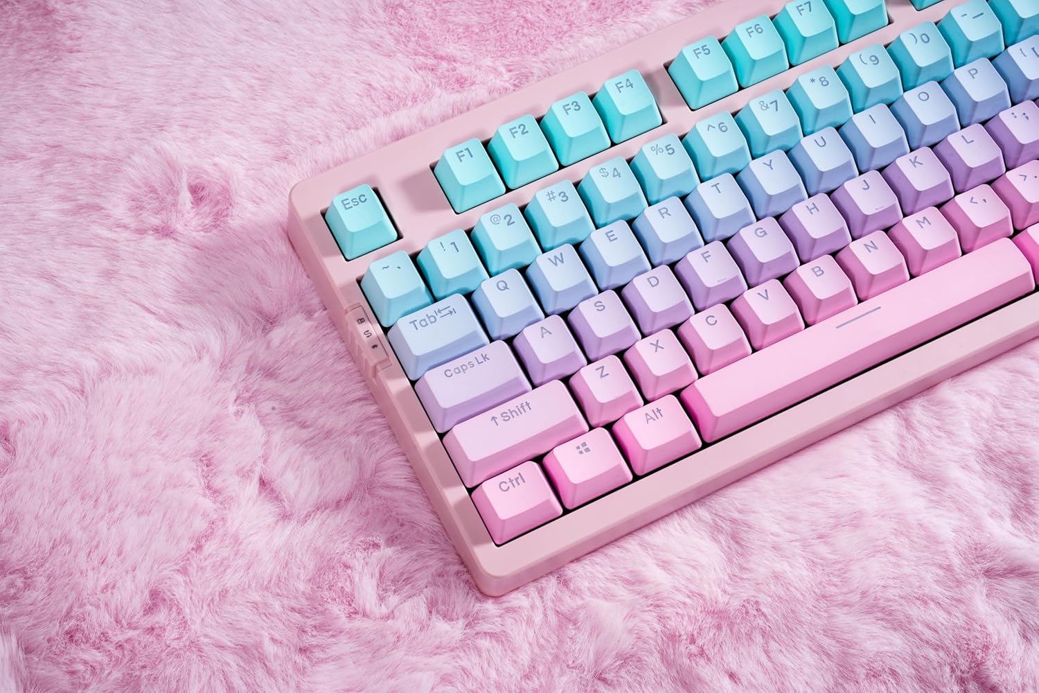 Zornher ZH980 Cute 98-Key Mechanical Keyboard Pink/White Gradient Aesthetic