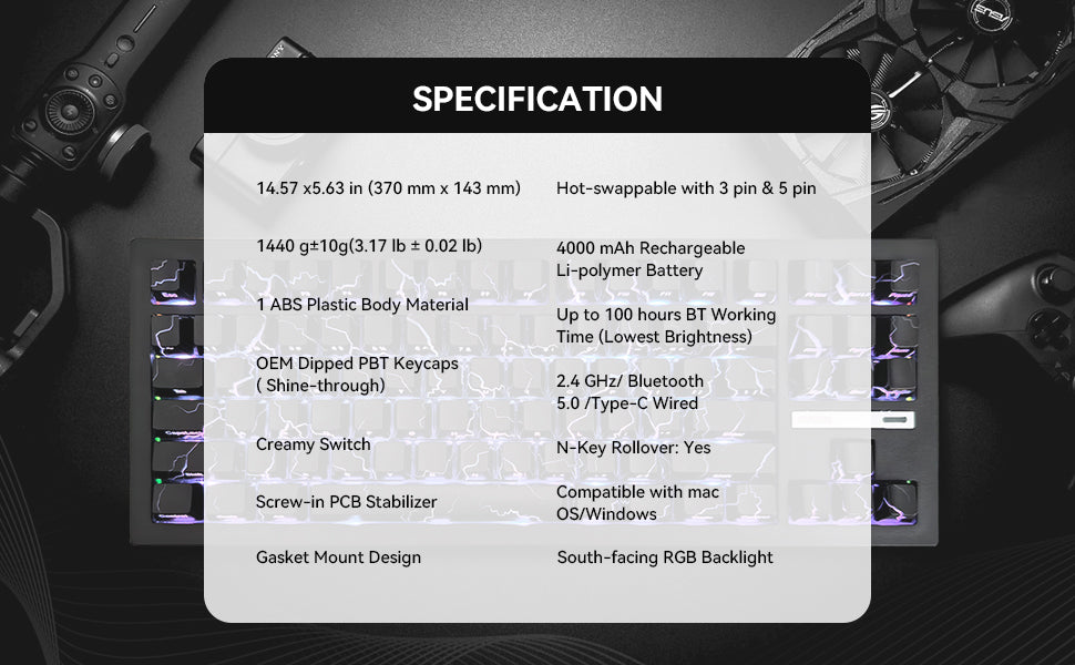 ZORNHER ZH870 80% Lightning Mechanical Keyboard