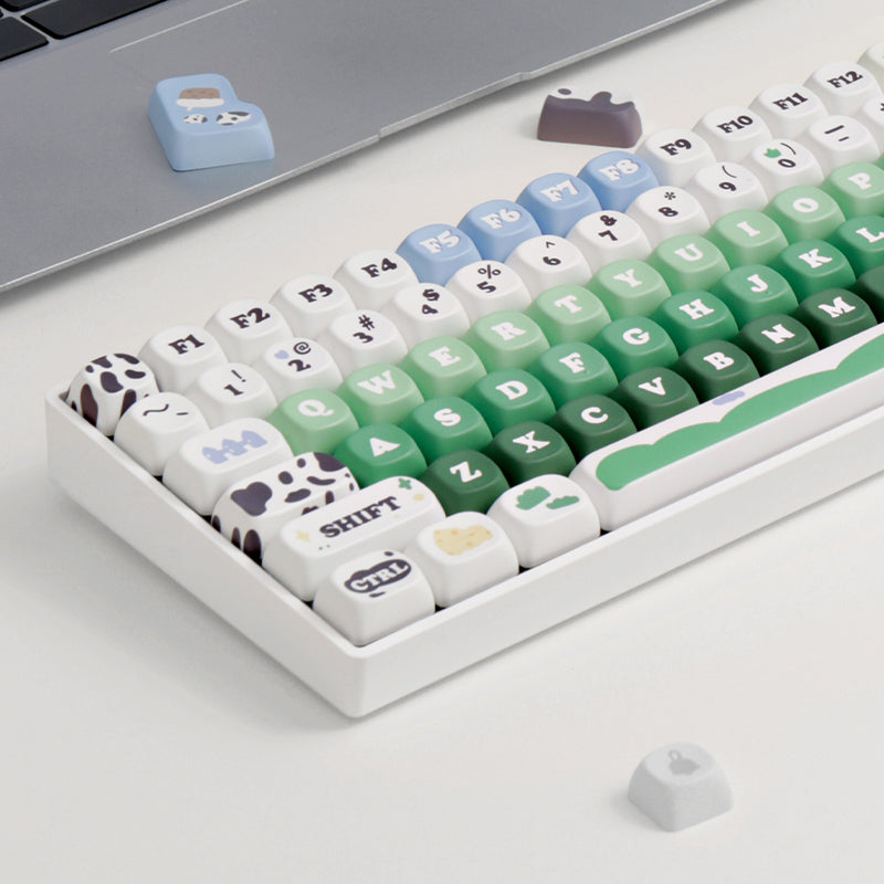 ZH100 98% Mechanical Keyboard,Cute Cartoon PBT Keycap