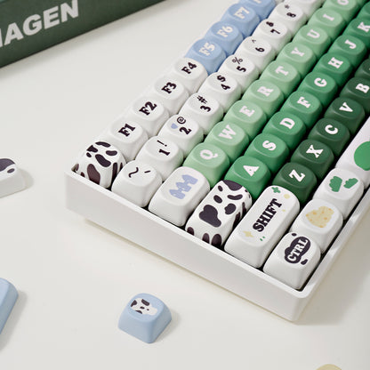 ZH100 98% Mechanical Keyboard,Cute Cartoon PBT Keycap