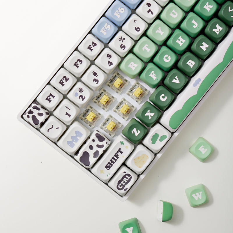 ZH100 98% Mechanical Keyboard,Cute Cartoon PBT Keycap