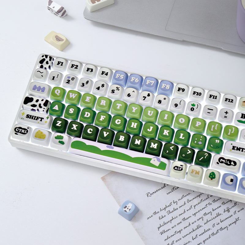 ZH100 98% Mechanical Keyboard,Cute Cartoon PBT Keycap