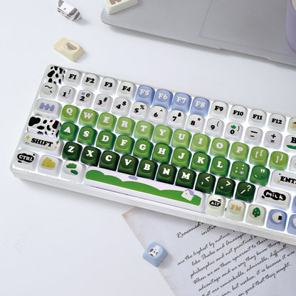 ZH100 98% Mechanical Keyboard,Cute Cartoon PBT Keycap