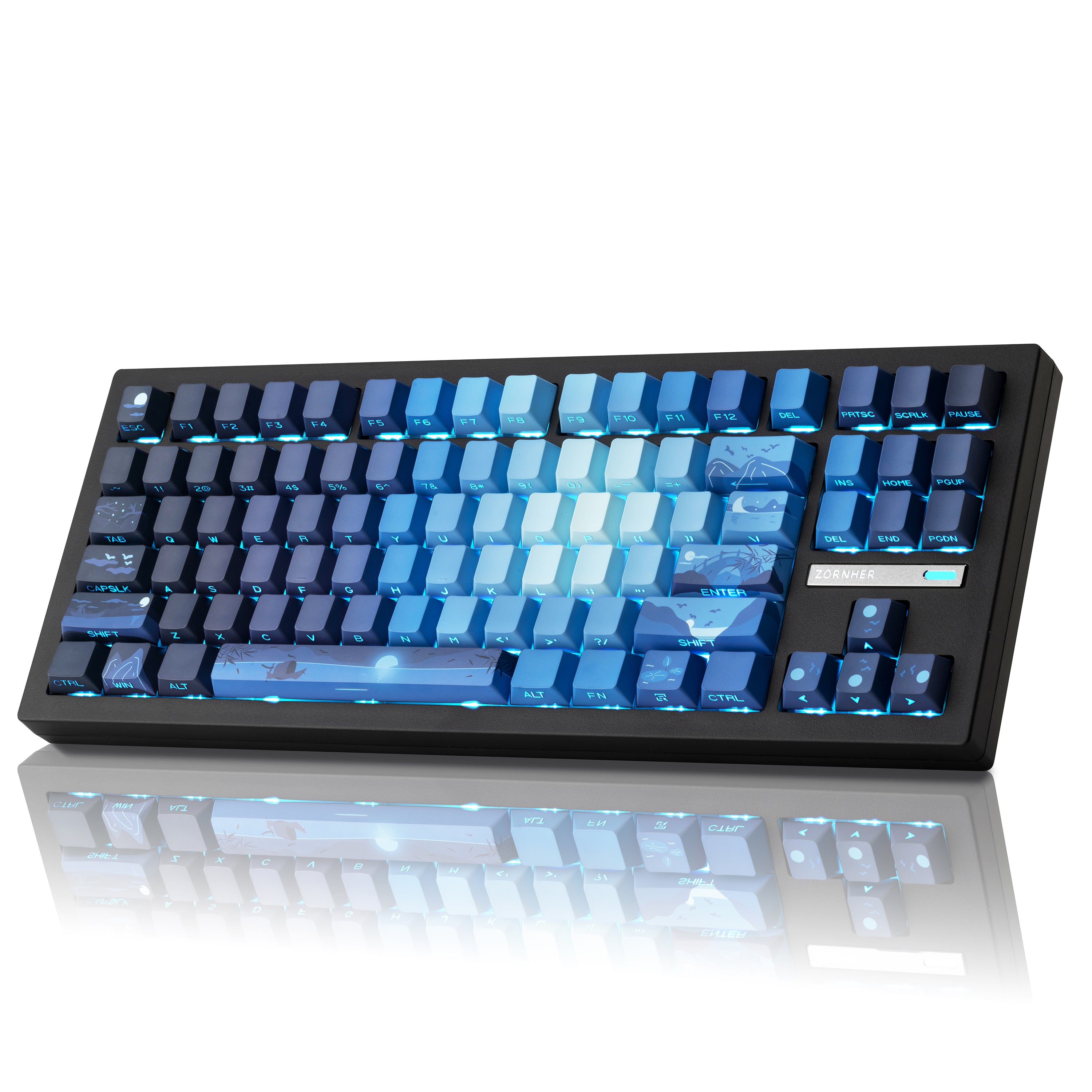 Zornher ZH870 Dye-Sublimation Process Wireless Gaming Mechanical Keyboard