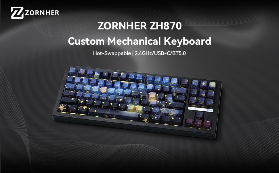 ZORNHER ZH870 80% Van Gogh's Starry Night Mechanical Keyboard