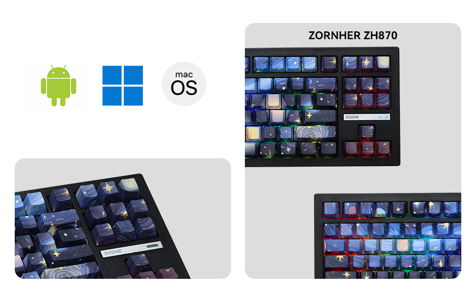 ZORNHER ZH870 80% Van Gogh's Starry Night Mechanical Keyboard
