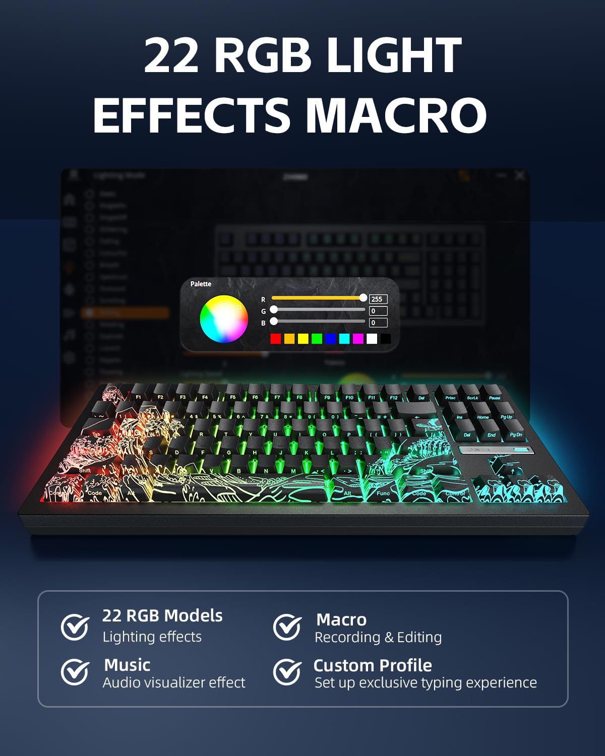 その他 ReflectionArt Lite Key20th ZORNHER ZH870 80% Wave of Kanagawa Version Mechanical Keyboard