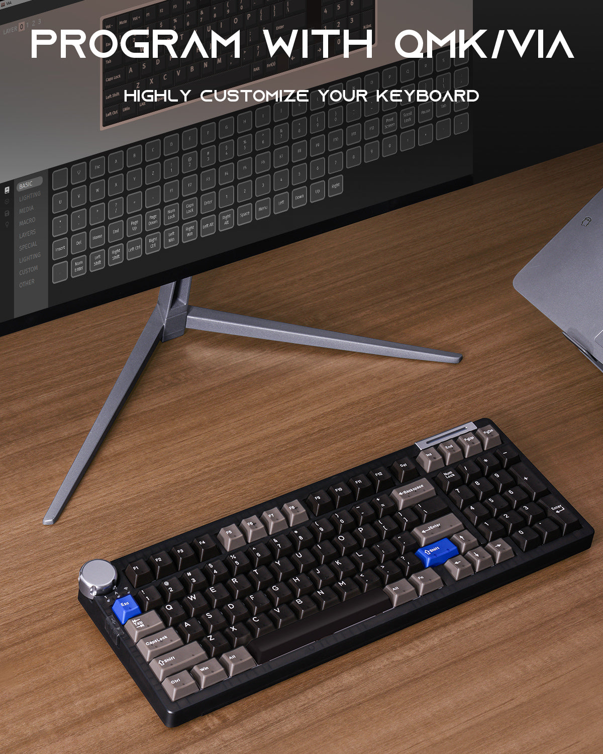 ZORNHER × CIDOO ZH980PRO Tri-Mode Mechanical Keyboard, 98-Key, Gasket Mount, Hot-Swap, RGB, PBT Keycaps