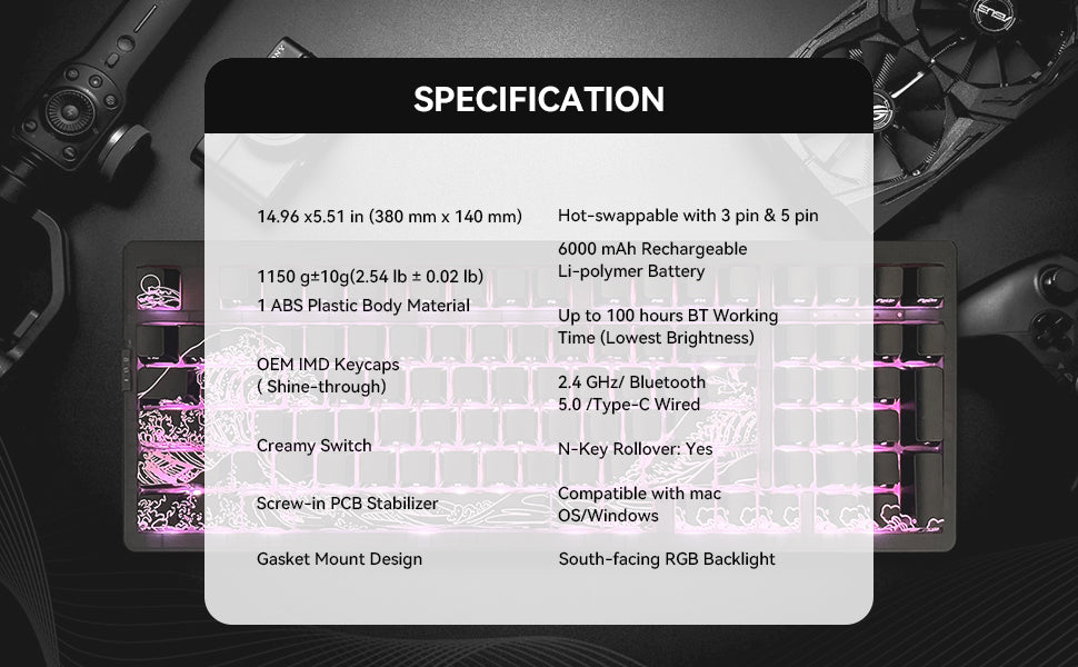ZORNHER ZH980 95% Wave of Kanagawa Version Mechanical Keyboard