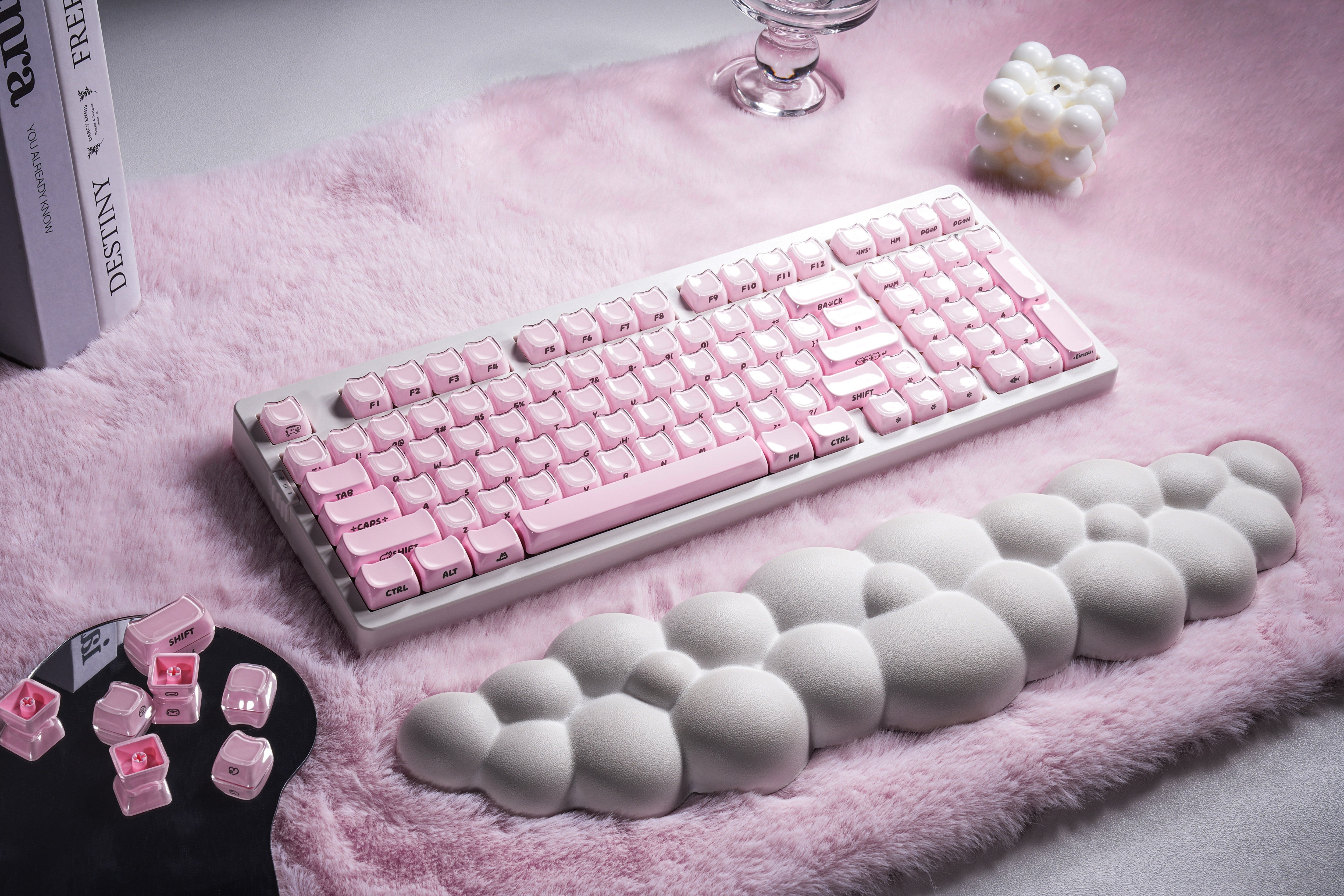 ZORNHER ZH980 Pink Jelly Cat Keyboard hot-swappable  Side-printed