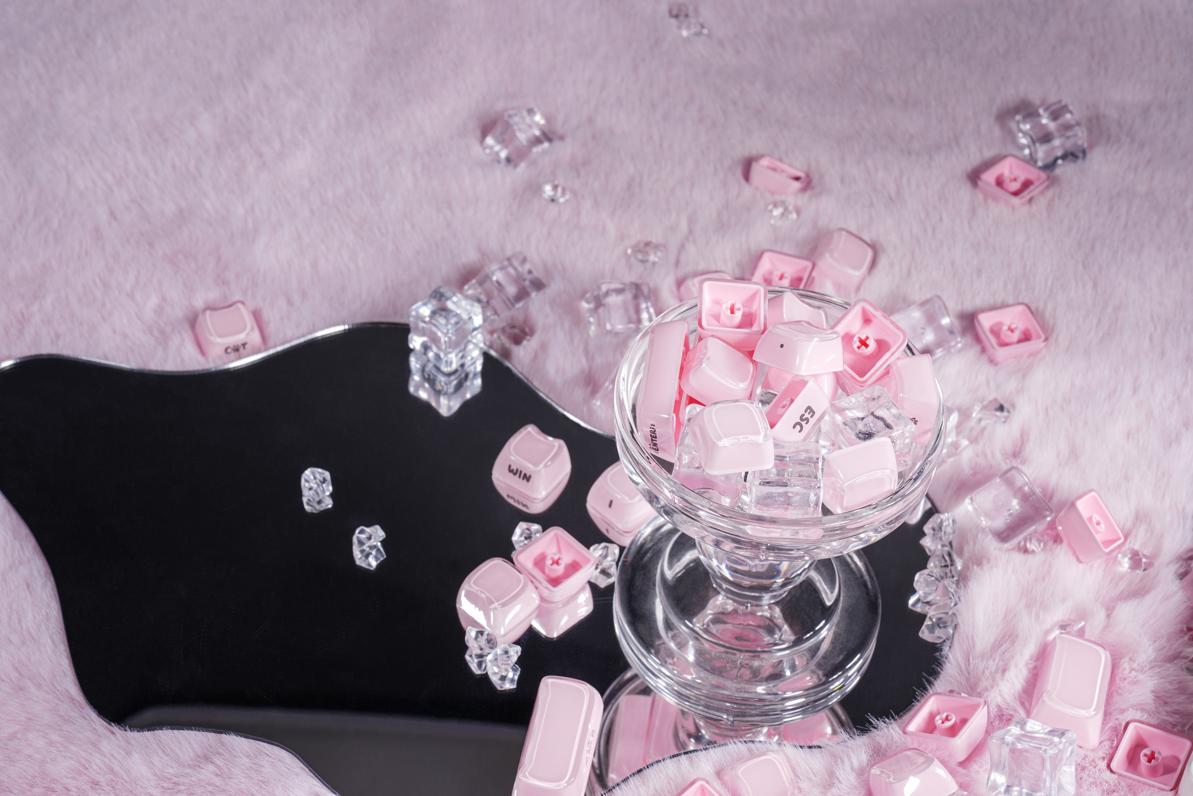 ZORNHER ZH980 Pink Jelly Cat Keyboard hot-swappable  Side-printed