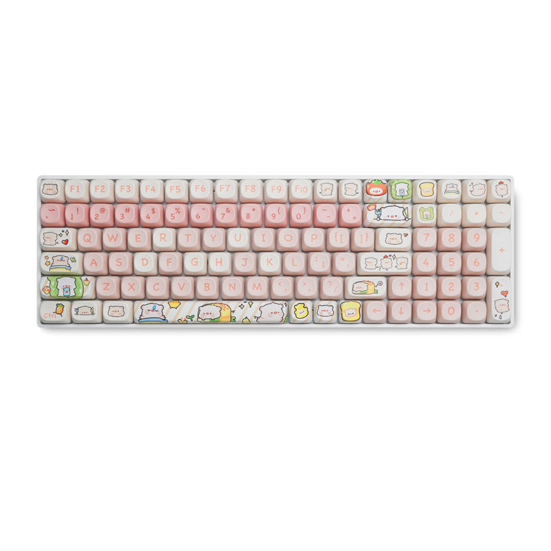 ZH100 98% Mechanical Keyboard,Cute Cartoon PBT Keycap