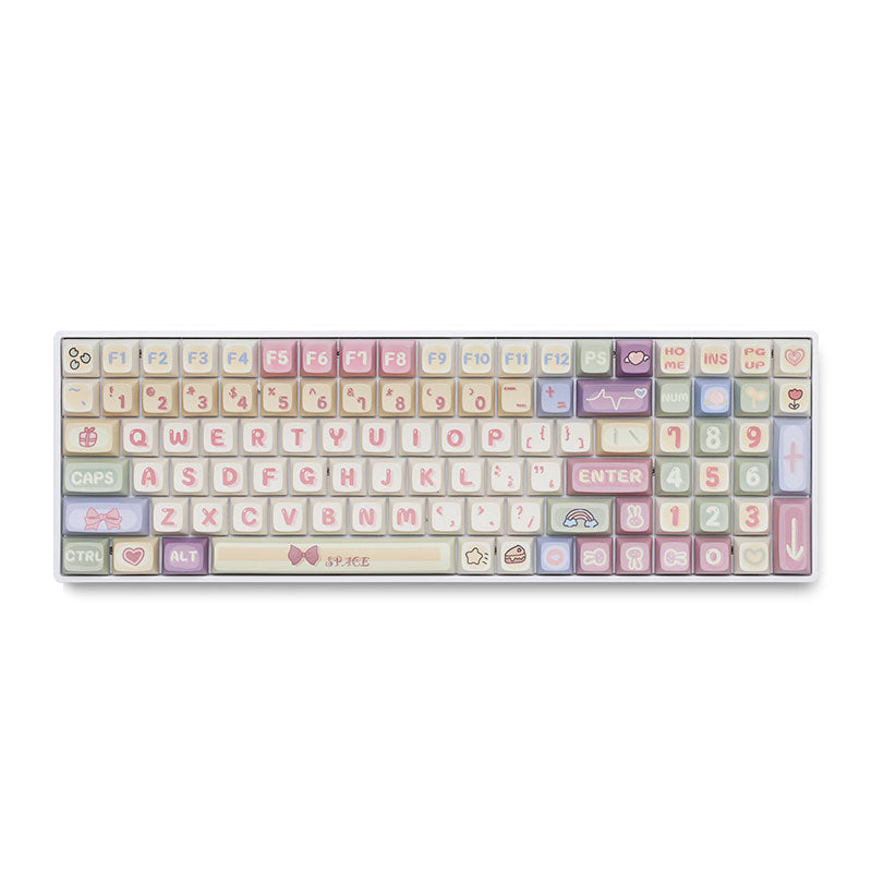 ZH100 98% Mechanical Keyboard,Cute Cartoon PBT Keycap