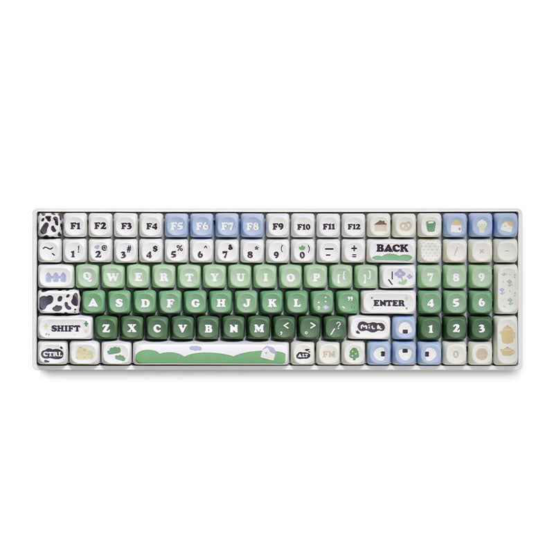 ZH100 98% Mechanical Keyboard,Cute Cartoon PBT Keycap