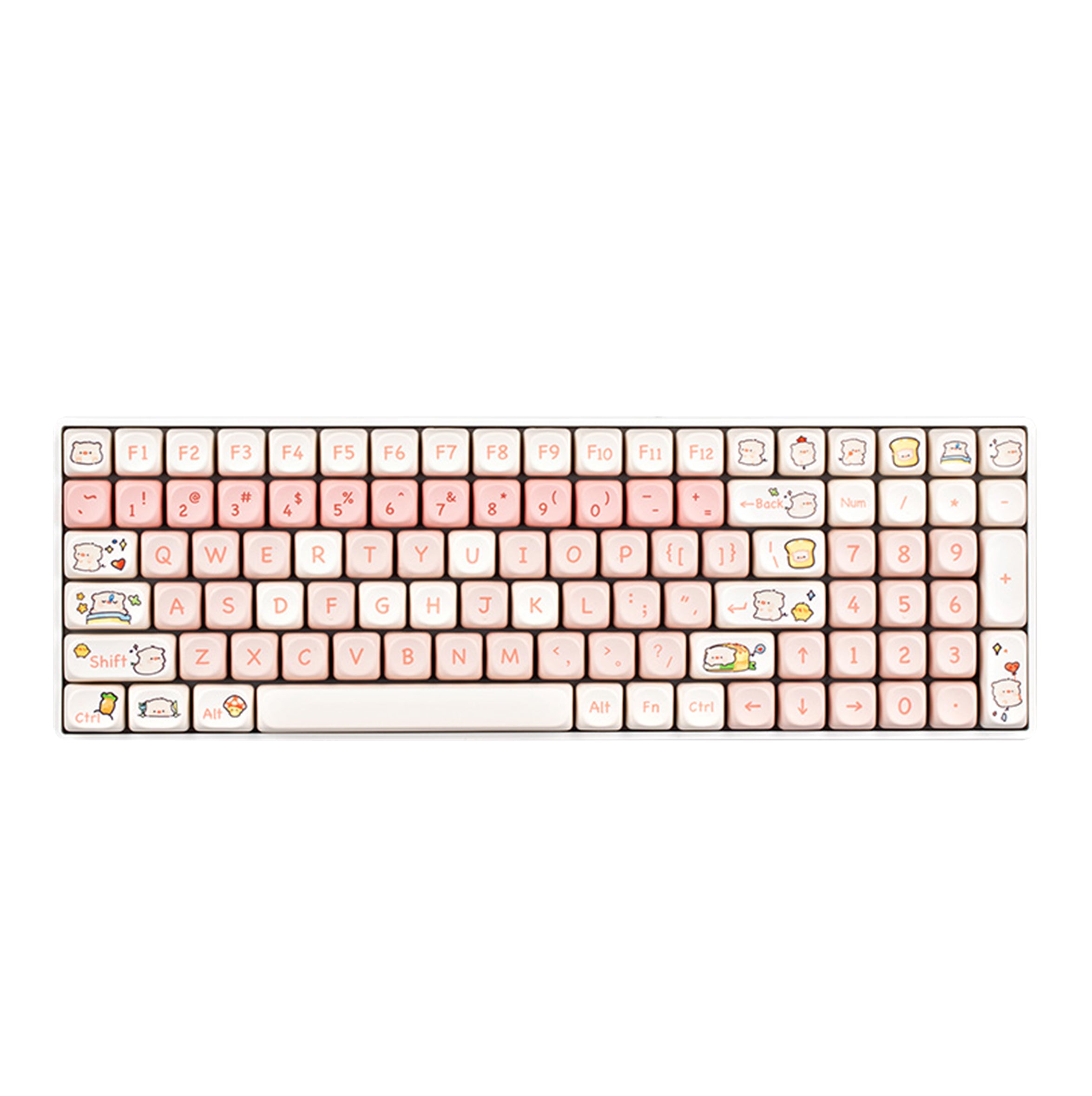 ZH100 98% Mechanical Keyboard,Cute Cartoon PBT Keycap